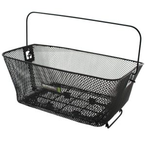 Panier Arriere Acier Nid Abeille Basil Como Noir Avec Anse Fixation Etau Sur Porte-Bagage (41 X 31 X 18 Cm)