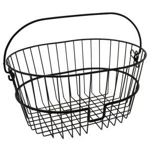 Panier Avant Acier Fil Klickfix Standardkorb 16L Noir Avec Anse Fixation Sur Cintre (41X19X30Cm) (Livre Sans Fixation)