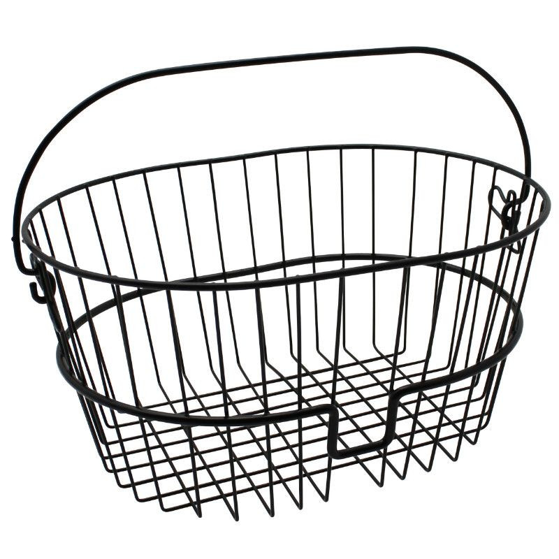 Panier Avant Acier Fil Klickfix Standardkorb 16L Noir Avec Anse Fixation Sur Cintre (41X19X30Cm) (Livre Sans Fixation)