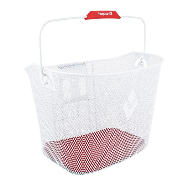 Panier Avant Acier Nid Abeille Hapo.G Blanc (33X25X25Cm) -Vendu Avec Fixation Mts 3 Vae - E-Bike (Largeur Interieure Fixation Pour Vae - 8Cm) Charge Maxi 5Kgs