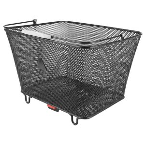 Panier Arriere Acier Nid Abeille City Noir Avec Fixation Clip Adaptable Sur Tout Porte Bagage 32L(41 X 31 X 21 Cm) -Inclus Platine Porte-Bagage-
