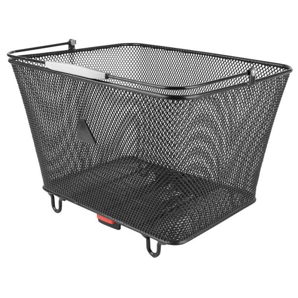 Panier Arriere Acier Nid Abeille City Noir Avec Fixation Clip Adaptable Sur Tout Porte Bagage 32L(41 X 31 X 21 Cm) -Inclus Platine Porte-Bagage-