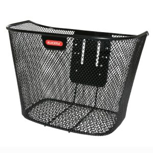 Panier Avant Acier Nid Abeille Klickfix 16L Noir Avec Platine Fixe (35X26X25Cm)