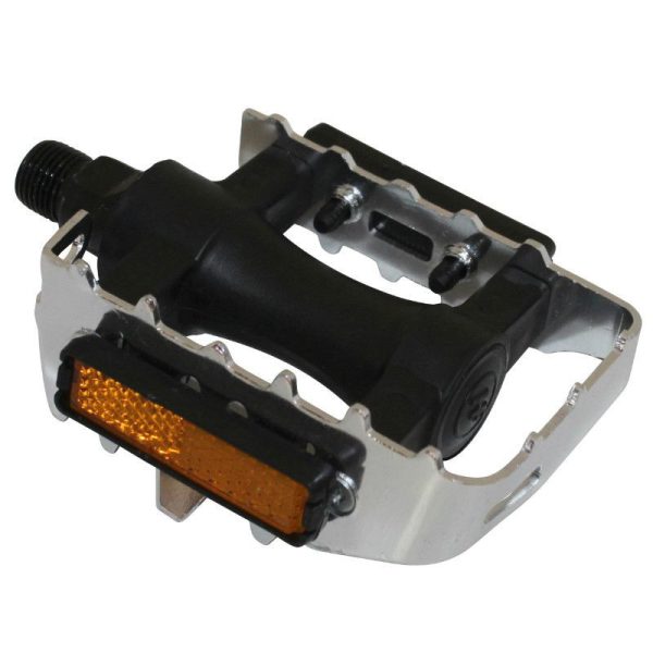 Pedale VTT Resine Gravity Noir Cage Alu Argent 9-16" (Paire)
