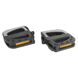Pedale Cargo - E-Bike Roulement A Bille Newton Corps et Cage Resine Noir-Gris Avec Grip 9-16" Reflecteur (Paire) 102X110.9X33mm