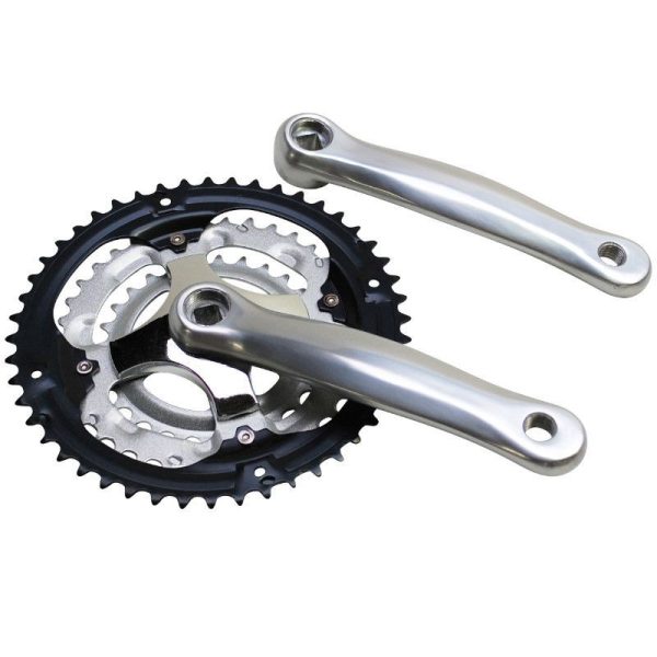 Pedalier VTT Gravity 7-8V. Alu Argent 170mm 48-38-28 (Boitier 118mm)