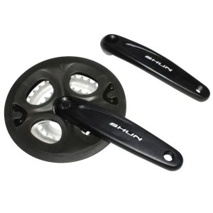 Pedalier VTT Gravity 7-8V. Alu Noir Black-X 170mm 42-34-24 (Boitier 113mm) Avec Pare Chaine