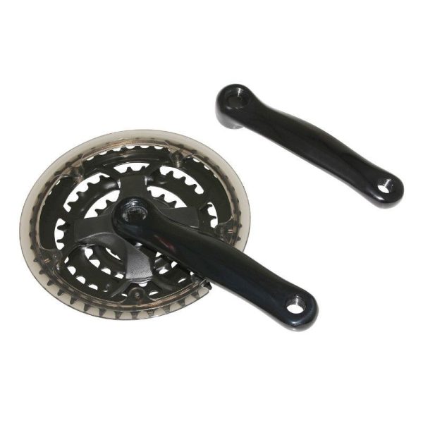 Pedalier VTT Gravity 7-8V. Noir 150mm 42-32-22 Avec Pare-Chaine (Boitier 118-122mm)