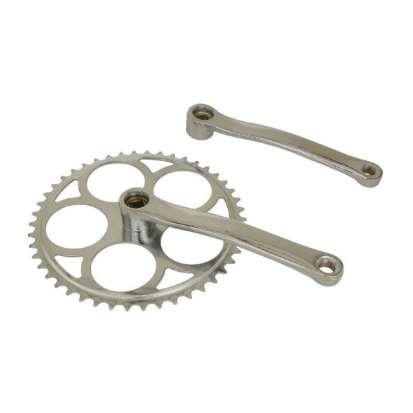 Pedalier City Gravity Acier Chrome 170mm Plateau 46D. Chaine 3.30 (Boitier 127mm)