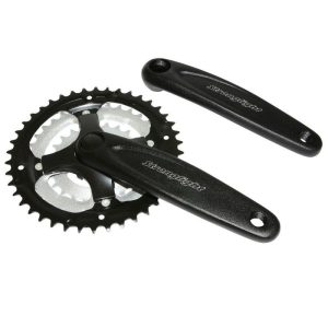 Pedalier VTT Stronglight Argos 8-9V. Alu Argent Grand Plateau Noir 170mm 42-34-24 (Boitier 113mm)