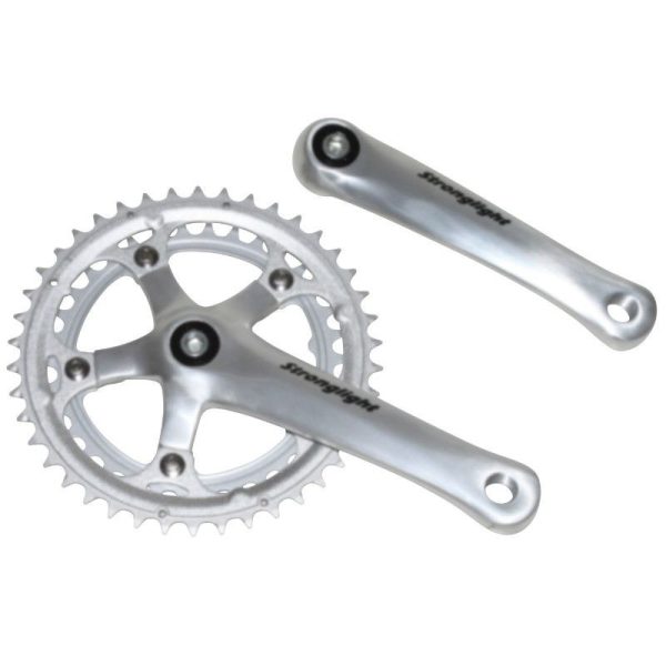 Pedalier Route Stronglight 9-10V. Impact Argent 155mm 42-34 Compatible 8V. (Axe Carre 107mm)
