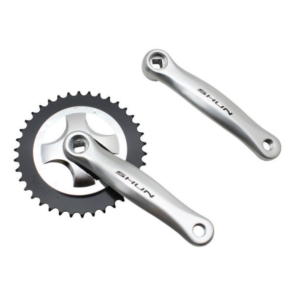 Pedalier City Gravity Manivelles Alu 165mm Plateau 38D. Chaine 5-8V.