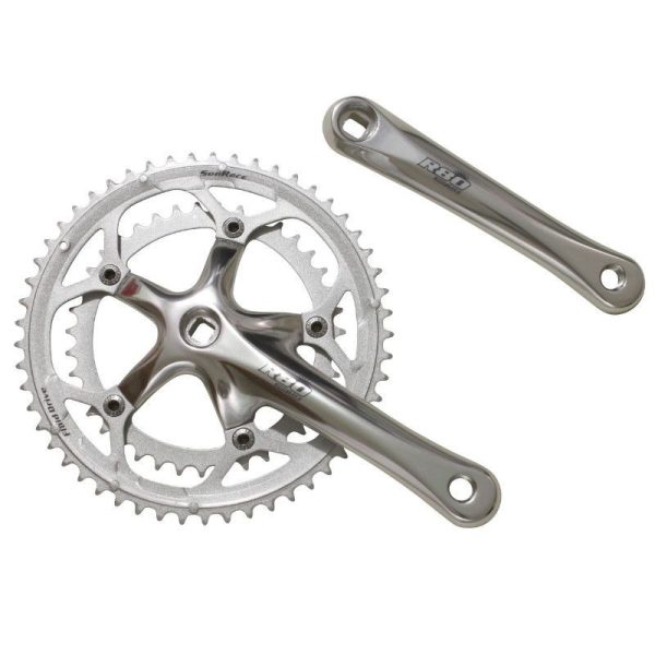 Pedalier Route Sunrace R80 8-9V. Argent 170mm 52-42 (Axe Carre) (Boitier 107mm)
