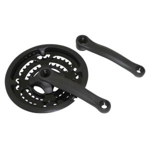 Pedalier VTT Gravity 7-8V. Acier Noir 170mm 48-38-28 Avec Pare-Chaine (Boitier 122mm)