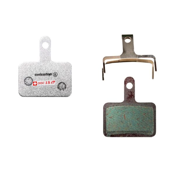 Plaquette de Frein VTT Shimano Deore M515,M486,M485,M575,M395 (Swissstop Organic - Disc 15E) (Paire Sur Carte) - Compatible Vae