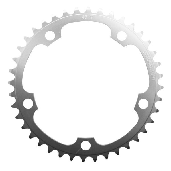 Plateau Route 5 Branches D.130 Stronglight Dural 40 Dents Interieur Argent Type Shimano 8-9V.