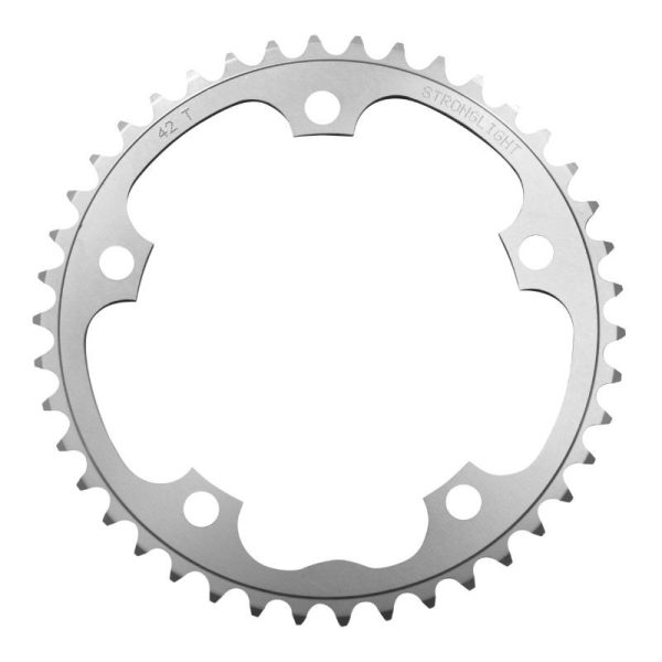 Plateau Route 5 Branches D.130 Stronglight Dural 42 Dents Interieur Argent Type Shimano 8-9V.