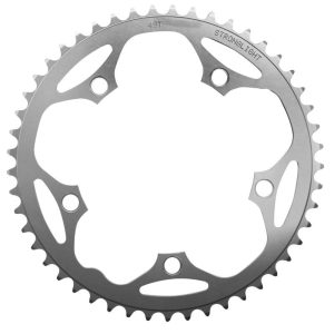 Plateau Route 5 Branches D.130 Stronglight Dural 49 Dents Argent Type Shimano 8-9V.