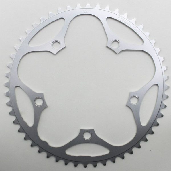 Plateau Route 5 Branches D.130 Stronglight Dural 52 Dents Argent Type Shimano 8-9V.