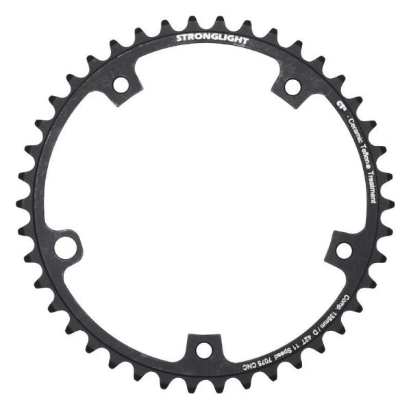 Plateau Route 5 Branches D.135 Stronglight Ultra Torque 42 Dents Interieur Campagnolo Noir Ct2 11V.