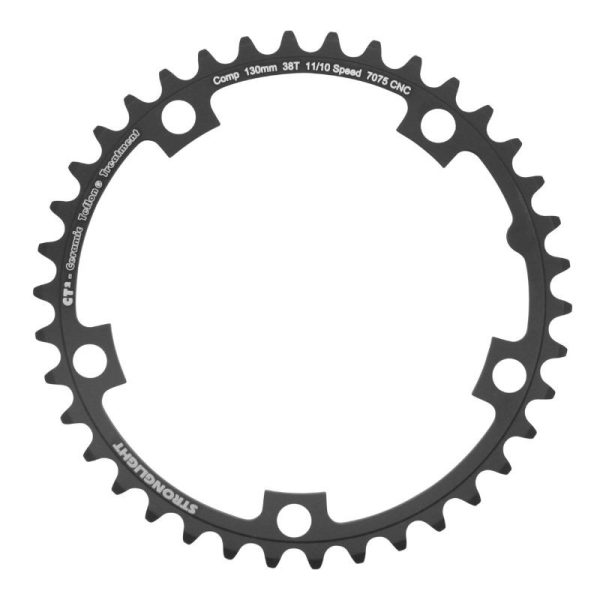 Plateau Route 5 Branches D.130 Stronglight Ct2 38 Dents Interieur Noir Type Shimano 10-11V.