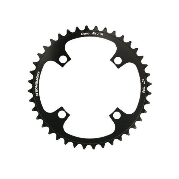 Plateau Vae-E-Bike 4 Branches D.104 Pour Bosch Stronglight 40 Dents Mono Noir Alu 7075 (Pour Systeme 1Ere et 3Ème Generation - Compatible Brose Avec Spider Ref 181123)