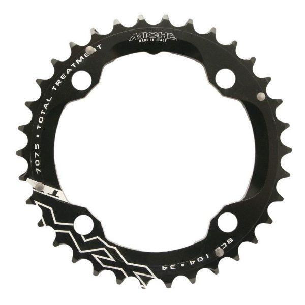 Plateau Vae-E-Bike 4 Branches D.104 Pour Yamaha Miche 34 Dents Mono Noir Alu 7075