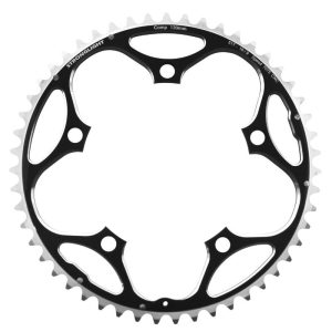 Plateau Route 5 Branches D.130 Stronglight 51 Dents Exterieur Noir Alu 7075 Type Shimano 11-10V.