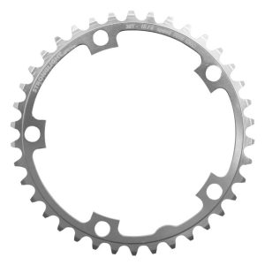 Plateau Route 5 Branches D.130 Stronglight 38 Dents Interieur Argent Alu 7075 Type Shimano 9-10V.