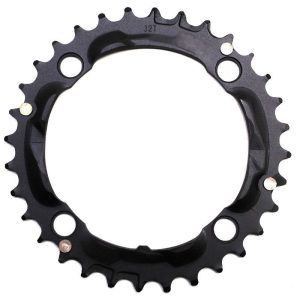 Plateau VTT 4 Branches D.104 Stronglight Triple 32 Dents Milieu Noir Alu 8-9V.