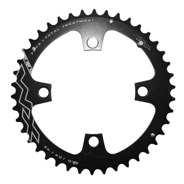 Plateau Vae-E-Bike 4 Branches D.104 Pour Yamaha Miche 42 Dents Exterieur Triple-Double Noir
