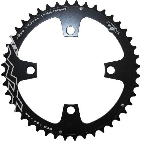 Plateau Vae-E-Bike 4 Branches D.104 Pour Yamaha Miche 44 Dents Exterieur Triple-Double Noir