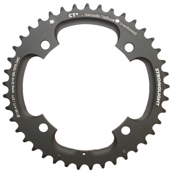 Plateau VTT 4 Branches D.120 Pour SRAM X0-Xx Stronglight Double 41 Dents Exterieur Noir Ct2 10V. Pour 27 Dents Interieur Filete - Epaisseur 5mm (X9-X7-X0-Xx)
