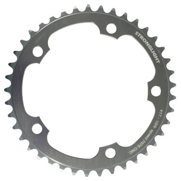 Plateau Route 5 Branches D.130 Stronglight 41 Dents Interieur Argent Alu 7075 Type Shimano 9-10V.
