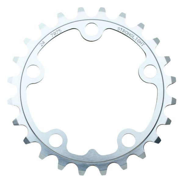 Plateau Route 5 Branches D.74 Stronglight 24 Dents Triple Argent Alu 7075 9-10V.