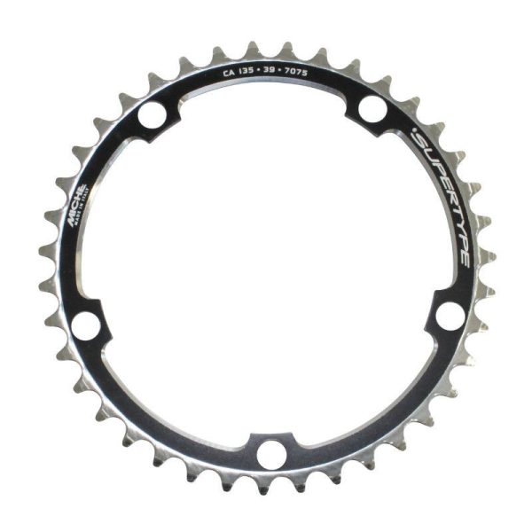 Plateau Route 5 Branches D.135 Miche 39 Dents Interieur Pour Campagnolo Alu Noir Alu (Axe Carre) 9-10V.