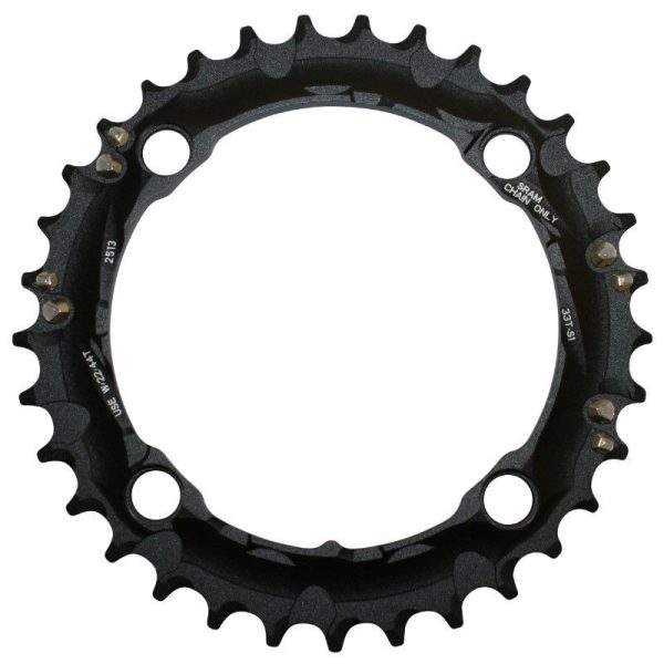Plateau VTT 4 Branches D.104 Pour SRAM Double-Triple Origine 33 Dents Noir Pour 2-3X10V.
