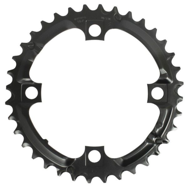 Plateau VTT 4 Branches D.104 Pour Shimano Deore M590 Triple 36 Dents Milieu Origine 9V. Noir