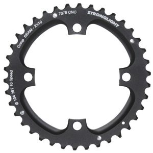Plateau VTT 4 Branches D.104 Pour SRAM Xo Filete 10V. Stronglight Double 38 Dents Exterieur Noir - Epaisseur 5mm Filete 10V.