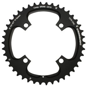 Plateau VTT 4 Branches D.104 Pour SRAM Xo Filete 10V. Stronglight Double 42 Dents Exterieur Noir - Epaisseur 5mm Filete 10V.