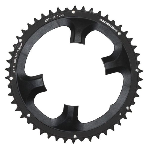 Plateau Route 4 Branches D.110 Pour Shimano Ultegra 6800 Stronglight 50 Dents Exterieur Noir Ct2 11V.