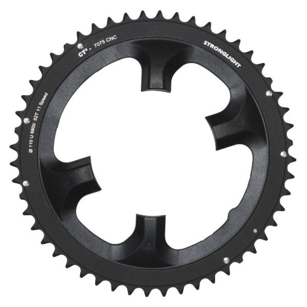 Plateau Route 4 Branches D.110 Pour Shimano Ultegra 6800 Stronglight 52 Dents Exterieur Noir Ct2 11V.