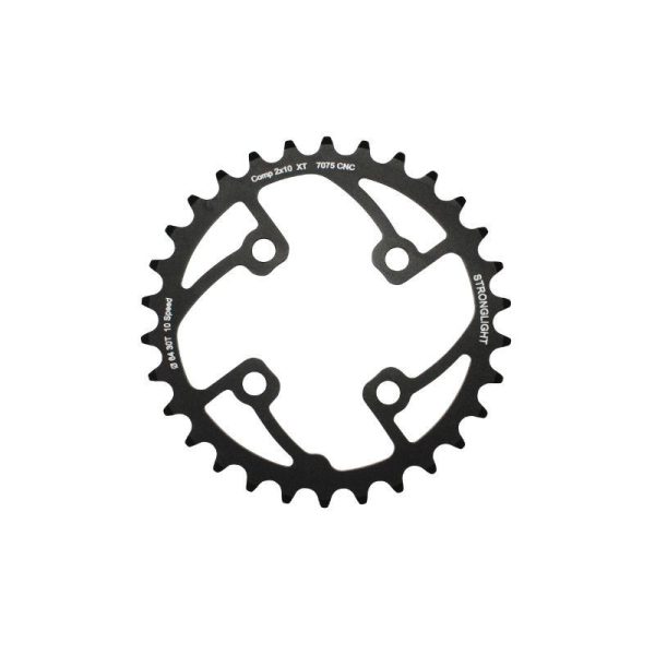 Plateau VTT 4 Branches D.64 Pour Shimano Xt M785 Stronglight Double 30 Dents Interieur Noir (Pour Exterieur 44 Dents) Non Filete - Epaisseur 3.5mm 10V.