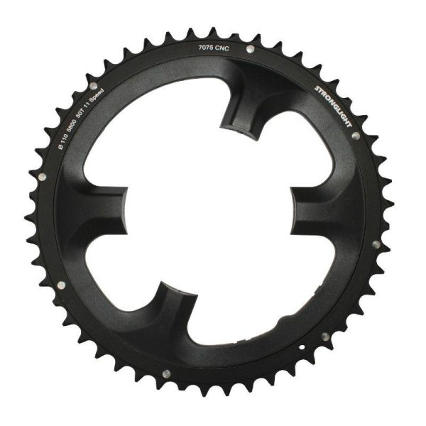 Plateau Route 4 Branches D.110 Pour Shimano 105 5800 Stronglight 50 Dents Exterieur Noir 11V.