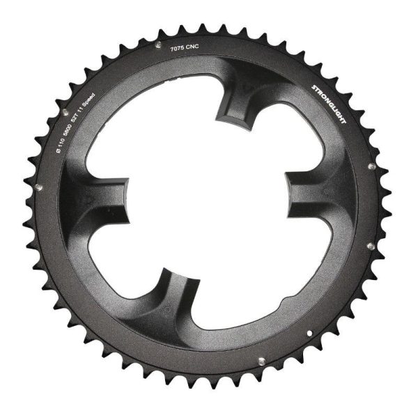 Plateau Route 4 Branches D.110 Pour Shimano 105 5800 Stronglight 52 Dents Exterieur Noir 11V.