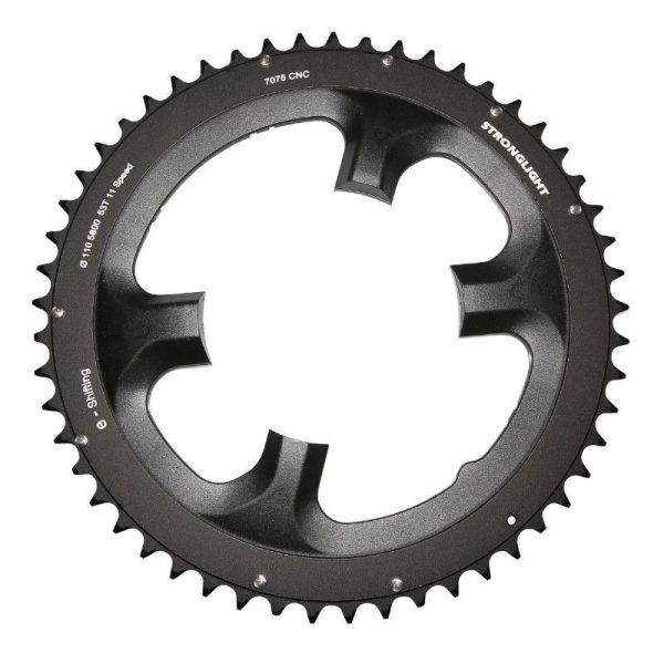Plateau Route 4 Branches D.110 Pour Shimano 105 5800 Stronglight 53 Dents Exterieur Noir 11V.
