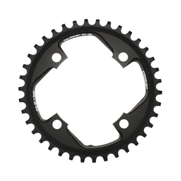 Plateau VTT 4 Branches D.104 Pour SRAM Xo1 Stronglight 38 Dents Mono Noir Alu 7075 11V. Narrow Wide - Epaisseur 5mm