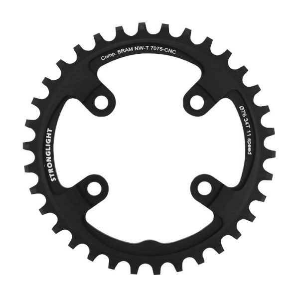 Plateau VTT 4 Branches D.76 Pour SRAM Xx1 Stronglight 34 Dents Mono Noir Alu 7075 11V. Narrow Wide