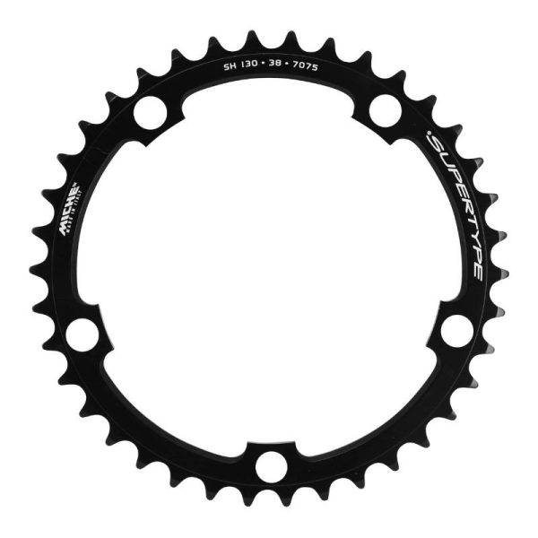 Plateau Route 5 Branches D.130 Miche 38 Dents Interieur Type Shimano Noir 9-10V.