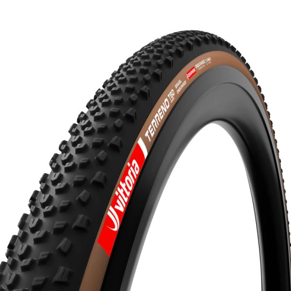 Pneu Gravel 700 X 45 Vittoria Terreno T60 Noir-Marron Tubeless Ready TS (45-622) Compatible Vae